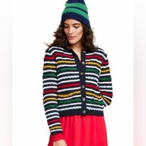 La Linge x Target Textured Colorful Striped Cardigan Sweater